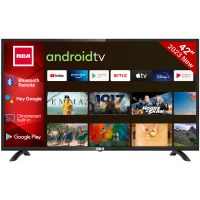 RCA RS42F3 Android Fernseher 42 Zoll (106 cm) Smart TV mit Google Assistant, Chromecast, Netflix, Prime Video, Google Play Store für DAZN, Disney+ UVM, BT-Fernbedienung, Wifi, Triple-Tuner