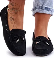 Damen Wildleder Mokassins Schwarz Si Passione 39