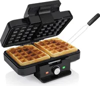 2in1 Doppel Waffeleisen & Gabel eckig für dicke Belgische Waffeln Waffle maker
