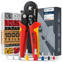 BAURIX® Crimpzange Set mit 1800 Aderendhülsen Set I Aderendhülsenzange selbsteinstellend [Für 0,25-10mm²] I Krimpzange, Crimpzangen, Crimp Zange