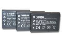vhbw 3x Akku kompatibel mit Olympus FE-370 Kamera (450 mAh, 3,6 V, Li-Ion)