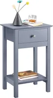 Yaheetech Nachttisch Beistelltisch mit Ablage, Nordisch-Design, für Wohnzimmer/Schlafzimmer/Flur, Grau