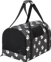 Taška na prepravu psov, prepravný box pre psov, prepravný box pre psov do auta, skladacia taška pre mačky, prepravná taška, pre psy alebo mačky, grafitová v labkách, 27x39x28 cm