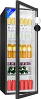 Bomann® Getränkekühlschrank mit Glastür | 245/244L Nutzinhalt & 5 Gitterablagen | Abtauautomatik & stufenloser Temperaturregelung | KSG 7289 schwarz