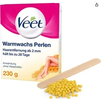 Veet Wax Beads with Beeswax for Electric Wax Warmers or Water Baths 230g with Wooden Spatula