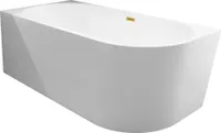Balneo Eckbadewanne Badewanne Acryl mit Deckel Gold spiegeln 160x80cm Links