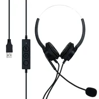 Cadorabo USB Headset v čiernej farbe - slúchadlá pre notebook s mikrofónom s potlačením hluku pre domácu kanceláriu, videohovory, hranie hier, hudbu, UVM.