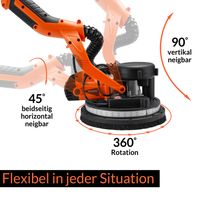 Monzana Trockenbauschleifer 750 Watt Selbstreinigungsfunktion mit Absaugbeutel  12x Ø 225 mm Schleifscheiben LED-Licht