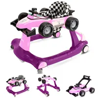 Sun Baby detské chodítko Walker 3v1 s výškovo nastaviteľným motívom auta, Formula Racing, interaktívne a skladacie s bezpečnostnou zarážkou, svetlami