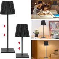 Tischlampe Kabellos, LED Tischleuchte, Dimmbar Touch Akku Tischleuchte Kabellos mit USB Ladestation, Warmweiß Tischlampe, IP54 Wasserdichte, Schwarz
