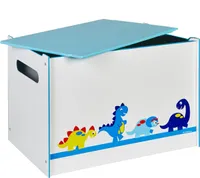 Spielzeug-Kiste Toy Box DINO Spielzeug-Box Holz Dinosaurier Aufbewahrungs-Box