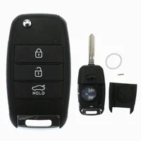 2pcs praktische Autoschlüsselschale 3 Tasten Klappfernbedienung  Autoschlüssel Schlüsselanhänger Fall für Hyundai I10 I20 I30 (schwarz)-yky