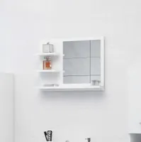 vidaXL Koupelnové zrcadlo bílé 60x10,5x45 cm Dřevěný materiál