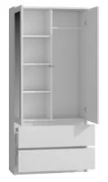 Top E Shop Ss-90 Biel Lustro Schlafzimmerschrank/kleiderschrank 5 Regale 2 Türen    One Size