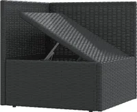 vidaXL 3dílná zahradní souprava s polštáři Black Poly Rattan