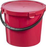 plast team Pflückeimer mit Deckel, 10 Liter, rot