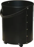 Holzkorb Kaminholzkorb Holzeimer Lienbacher Leder schwarz Ø40cm H50cm
