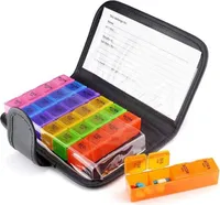 OKWISH Pillendose Tablettenbox für 7 Tage, je 3 Fächer pro Tag, Pillendose
