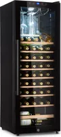 Klarstein Weinkühlschrank, Getränkekühlschrank Schmal, 1 Zone Kühlschrank mit Glastür, Getränkekühlschränke Freistehend, Weinkühlschrank Klein, Weinkühlschränke mit UV-Schutz, 4-18°C, 54 Flaschen