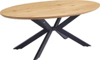 HOME DELUXE Esstisch Oval AVENTIS inkl. Sternfuß - 200 x 120 cm Light Oak |Küchentisch, Esszimmer, Esszimmertisch