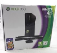 Microsoft Xbox 360 S Konsole 4 GB matt Schwarz + Kinect Adventures + Orig. Controller in