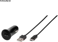 VIVanco™USB Type-C™ Kfz-Ladegerät, Unterstützt schnelles Laden mit bis zu 15W, 3A