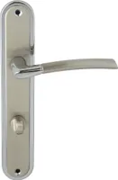DOMINO Türgriff 78 Drückergarnitur WC - Badezimmer Set | Links & Rechts Türbeschlag für WC/Badezimmertüren | L-Form | Türbeschläge aus Aluminium | Chrom/Nickel Türdrückergarnitur | PRESTO M6/M9