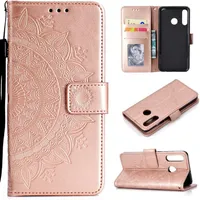 Huawei P30 Lite Handyhülle Flip Case Cover Bumper Mandala Rosegold