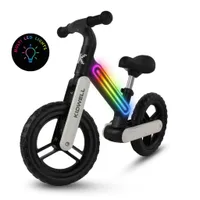 COIL Fahrrad-Laufrad, Lauflernrad, Kinderlaufrad, Rutscher, Balance Bike, Nylonrahmen mit LED-Licht, EVA-Reifen, Gewicht: 3,05 kg, Schwarz/Weiß