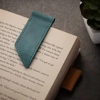 Kožená záložka SURAZO Handmade - Vysoce kvalitní záložka z pravé kůže - Kompaktní design, tyrkysová - Nápad na dárek pro milovníky knih