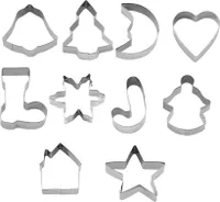 CANDeal Cookie Cutter Christmas Set, 10 Piece Cookie Cutter Christmas, Cookie Cutter Cookie Shape Cookie Shapes z nerezové oceli, pro motivy dortů Cake Decoration Cookies Baking Kitchen