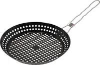 BBQ Grillpfanne Ø30 cm Grill Gemüsepfanne Edelstahl Lochpfanne Bratpfanne Grillkorb Grillschale Mit Einklappbarem Griff