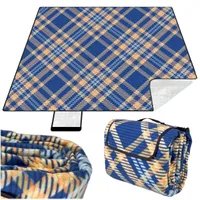KRUMAD Picknickdecke Wasserdicht 200x200 cm XXL Isoliert Outdoor Campingdecke Faltbar mit Tragegriff Marineblau Orange