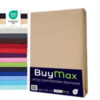 Spannbettlaken Jersey Spannbetttuch 100% Baumwolle Größe 200x200 cm Farbe Sand
