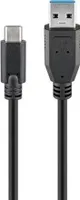 Goobay 71221 Kabel USB-C™ na USB A 3.0, czarny, 2 m - wtyczka USB 3.0 (typ A) > wtyczka USB-C™