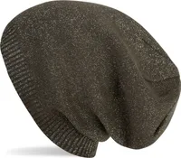 styleBREAKER Feinstrick Beanie Mütze mit Glitzerfaden, Slouch Longbeanie, Damen 04024142
