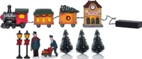 EGLO LED Weihnachtsdeko für Innen, Deko-Weihnachtsdorf  mit Eisenbahn, Winterlandschaft mit batteriebetriebener Beleuchtung, Fensterdeko, warmweiß