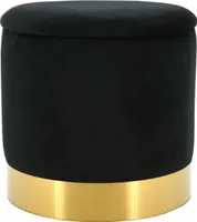 Sitzhocker mit Stauraum aus Samt und Metall