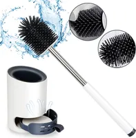 Jiubiaz 2x Silikon Toilettenbürste WC Bürste WC 2 in 1 Steril Klobürste Halter