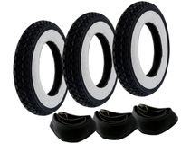 3 Weißwand Reifen + Schlauch Set Kenda 3.50-10 Zoll für Vespa PX 125 150 200 Ape