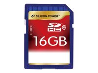 Silicon Power SP016GBSDH010V10, 16 GB, SDHC, Klasse 10, Blau