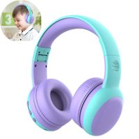Kopfhörer für Kinder, Bluetooth Kinderkopfhörer mit 85 dB Lautstärkebegrenzung, Leichte Kinder Kopfhörer mit anpassbare