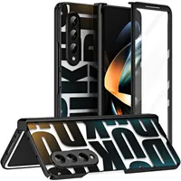 Pouzdro pro Samsung Galaxy Z Fold 4 5G, galvanizované průhledné pouzdro s ochranou displeje a pantu černé
