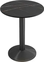 360Home Gastronomiemöbel Esszimmertisch Esstisch Küchentisch für Esszimmer Wohnzimmer tisch Bistrotisch Keramik schwarzschwarz2 60*75CM