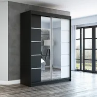 Schwebetürenschrank Kleiderschrank ERA  160 cm Schrank Garderobe Spiegel.Verschiedene Farben (Weiß, Schwarz, Somona). Möbel vom Hersteller!