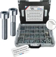 FRANTOS L-Boxx Zylinderschrauben Schrauben Set DIN 912 / ISO 4762 Stahl 8.8 verzinkt - 1.504 tlg. Schrauben Sortiment Organizer