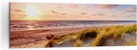 Bild auf Leinwand - Leinwandbild - Meer Strand Düne - 160x50cm - Wand Bild - Wanddeko - Wandbilder - Leinwanddruck - Bilder - Kunstdruck - Wanddekoration - Leinwand bilder - Wandkunst - AB160x50-3540