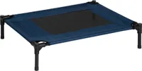 PawHut Raised Dog Bed Cat Elevated Lifted Puppy Pet Elevated Cot Portable Camping Basket – Blue (Medium)