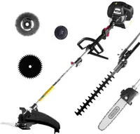 BRAST Benzin Multitool 3.0 PS 6 in1 Motorsense Heckenschere Hochentaster Unkrautentferner Rasentrimmer Astsäge Freischneider 52cm³