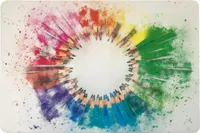 Schreibtischunterlage bunte Bleistifte im Kreis auf hellem Grund 40 x 60 cm abwischbar